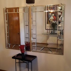 Pair of beveled edge mirrors